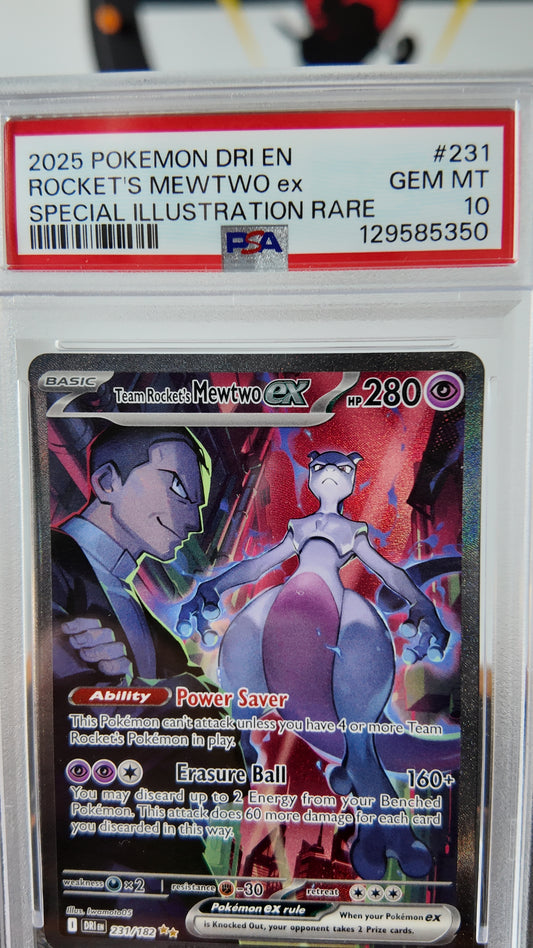 Carta Rockets Mewtwo , PSA 10 , Ingles