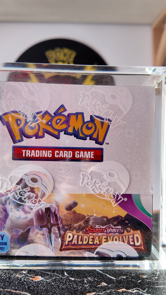 Booster Box Paldea Evolved ,sellada , Ingles + acrílico
