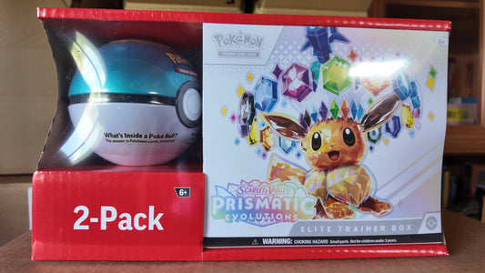 Pack exclusivo de USA , Prismatic Evolutions , ETB + Pokeball , Ingles ( La de la imagen )