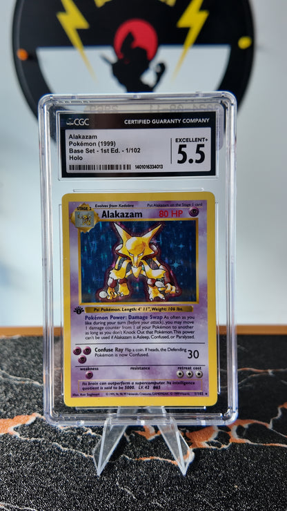 Alakazam base set 1a edición , Shadowless , CGC 5,5