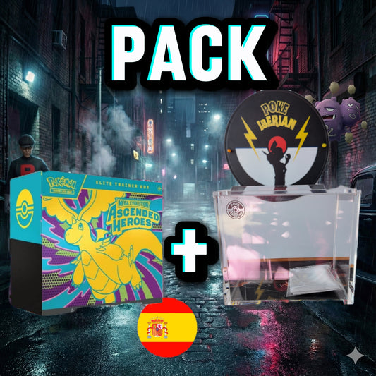 Pack ETB Héroes Ascendentes + Acrílico Protector