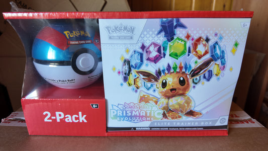 ETB Prismatic Evolutions + Ultra ball  ( el de la imagen ) , exclusive USA , Ingles