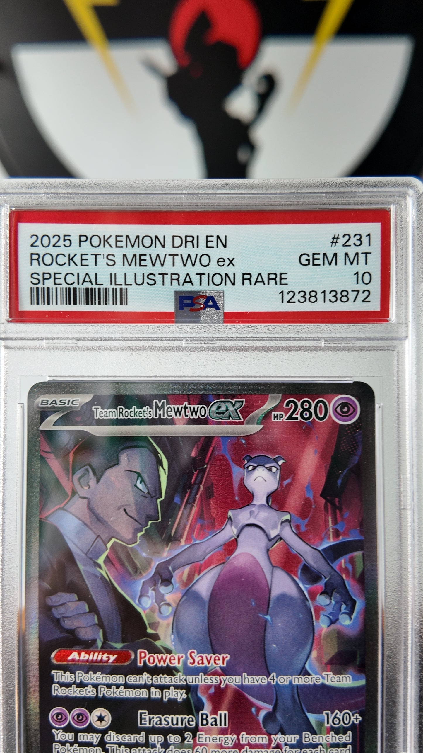 Carta Rockets Mewtwo , PSA 10 , Ingles