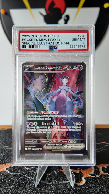 Carta Rockets Mewtwo , PSA 10 , Ingles