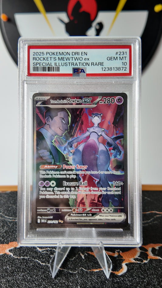 Carta Rockets Mewtwo , PSA 10 , Ingles