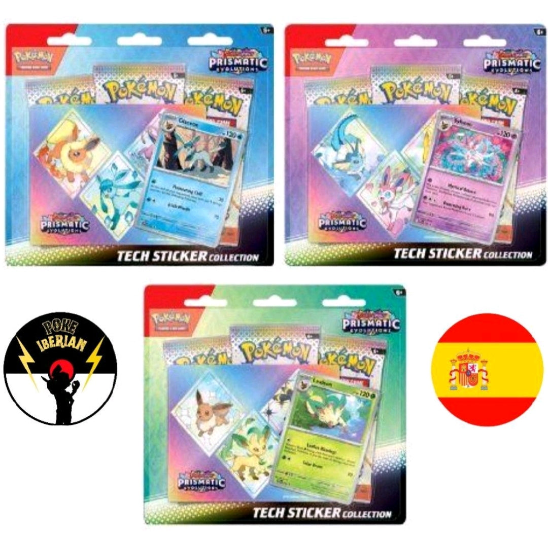 Tech Sticker Evoluciones Prismáticas en español. - Pokeiberian Coleccionables